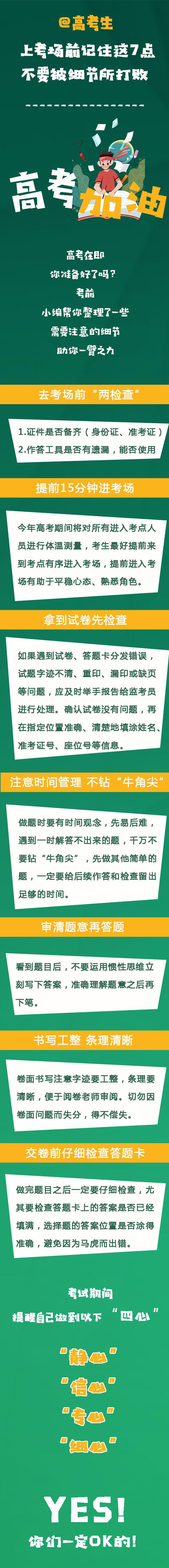 高考生上考场记住这7点